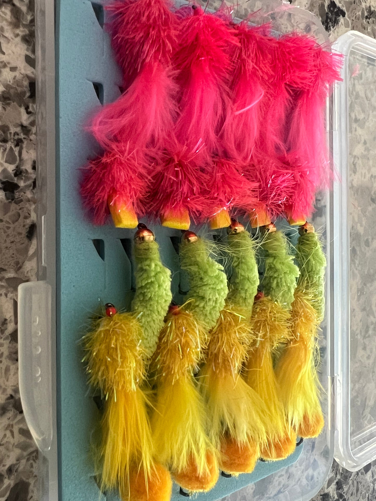 Mop, Blob and Egg Box, 25 Flies